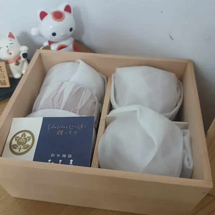 [BUNJANG] Tachikichi Traditional Japanese Tea Cups Set of 5 with Wooden Box / 일본 타치키치 전통 찻잔 5개 세트
