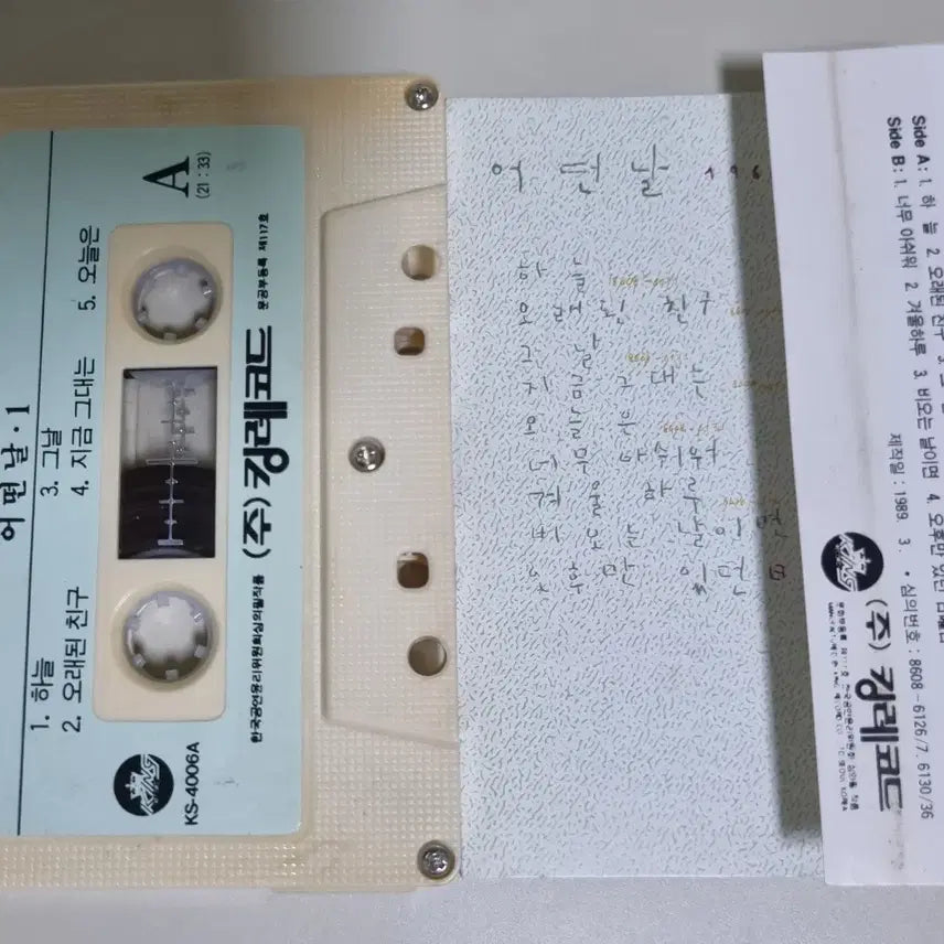 [BUNJANG] Eoddeonnal (A Certain Day) Vol. 1 Cassette Tape (Jo Dong-ik, Lee Byung-woo) / 어떤날 1집 (카세트테이프) 조동익 이병우