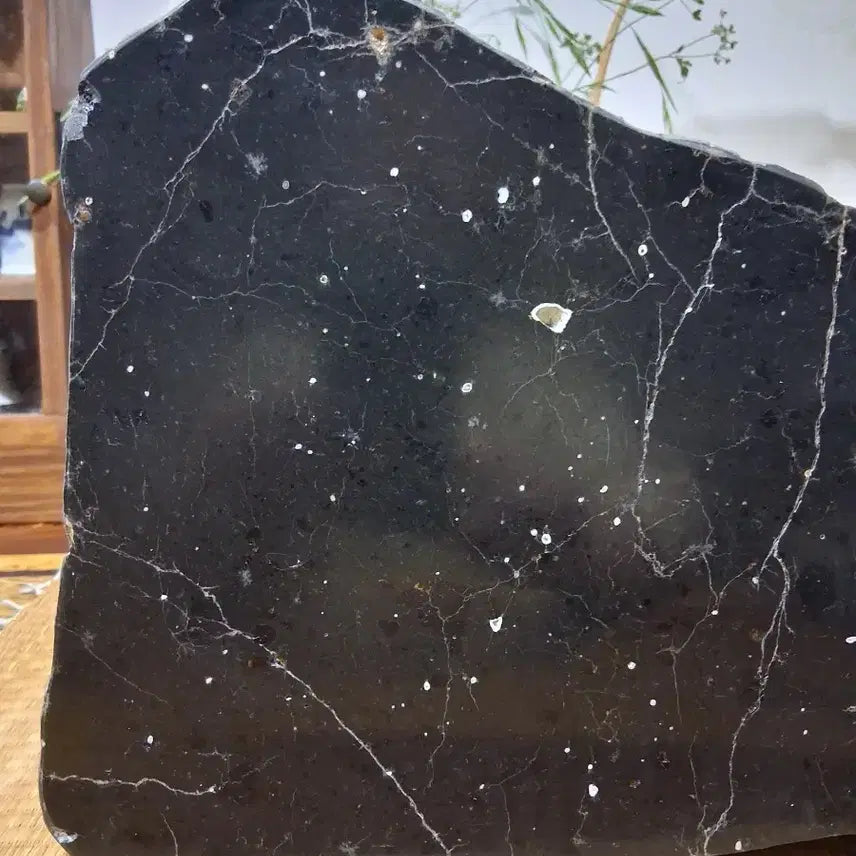 [BUNJANG] Large Heavy Black Stone Decor - Starry/Planetary Surface / 돌 장식 (무슨 돌인지 모름)