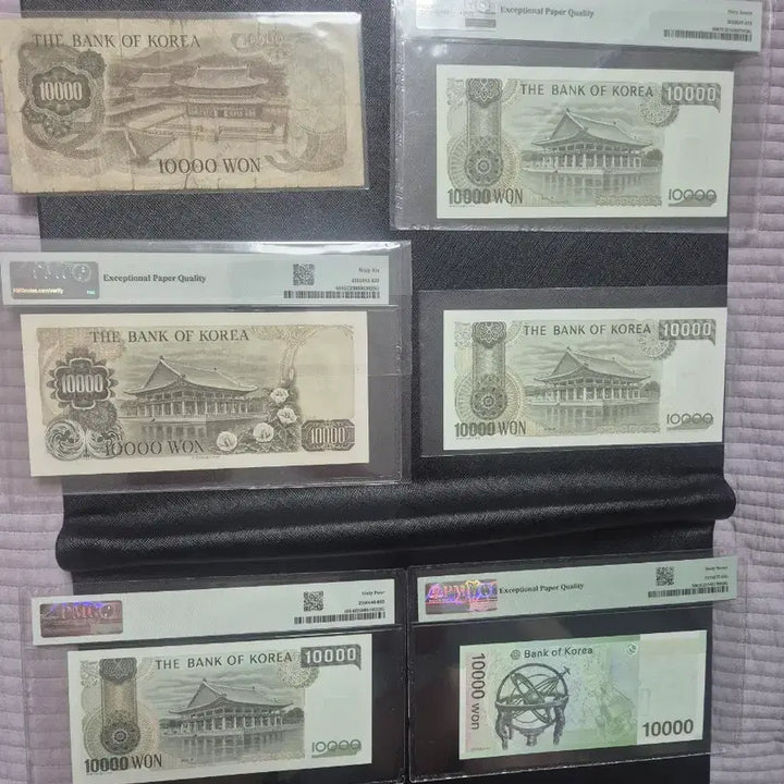 [BUNJANG] Bank of Korea 10000 Won Banknotes 1st-6th Series Bundle PMG Graded / 한국은행 10000원 지폐 1차~6차 일괄 PMG4