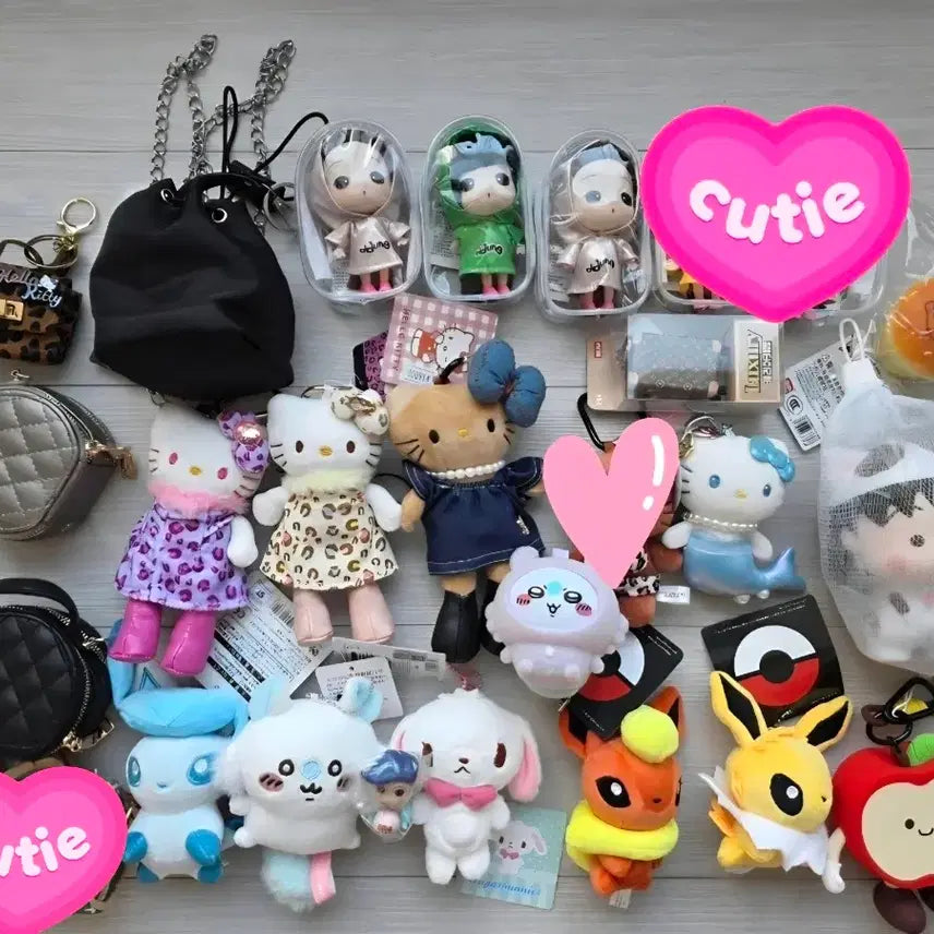 [BUNJANG] Bundle Set Keyring, Pouch, and Squishy Charms / 무료배송 키링,파우치,말랑이 일괄