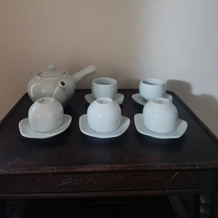[BUNJANG] Sohrim Lee Seok-hwa Master Celadon Tea Set / 소림 이석화 작가] 순백의 단아함이 깃든 고풍스러운 다기 세트