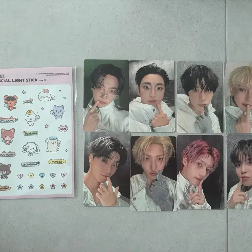 [BUNJANG] ATEEZ LIGHTINY3 Photocard &amp; Sticker Full Set / 에이티즈 라이티니3 포카 full set , 스티커