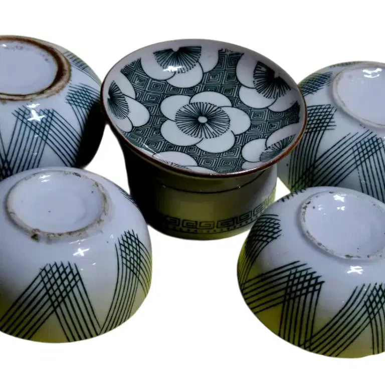[BUNJANG] Makgeolli Cup Saucer Set - 5 Pieces / 막걸리잔 종지 5개 일괄 근대사 수집용