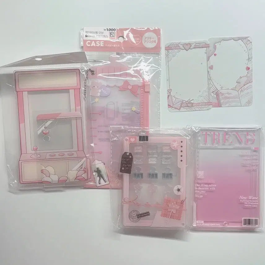 [BUNJANG] Pink Acrylic Photocard Holder Frame Bundle Set / 분홍 핑크 아크릴 포토카드 포카 홀더 탑꾸 프레임 덕질용품 일괄