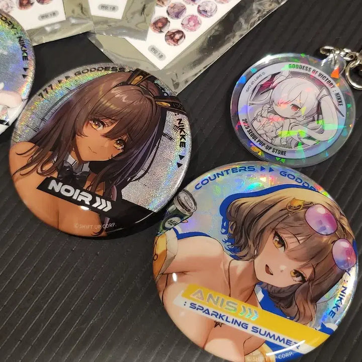 [BUNJANG] Nikke Official Anise Sunes Blanc Noir Can Badge Bundle Set / 니케 공식 아니스 수니스 블랑 누아르 캔뱃지 일괄