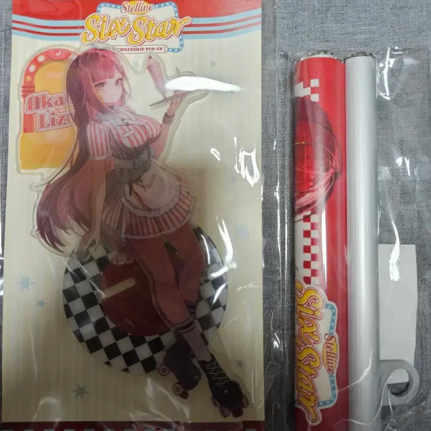 [BUNJANG] Stellive Akane &amp; Rise Acrylic Stand + Tapestry Set / 스텔라이브 아카네 리제 아크릴 스탠드 + 태피스트리 판매합니다