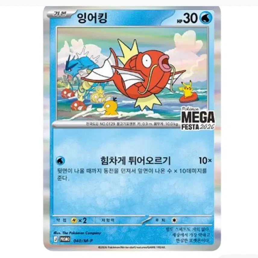 [BUNJANG] Pokemon TCG Mega Festa 2026 Promo Magikarp Card / 포켓몬 카드 TCG 메가페스타 2026 프로모 잉어킹