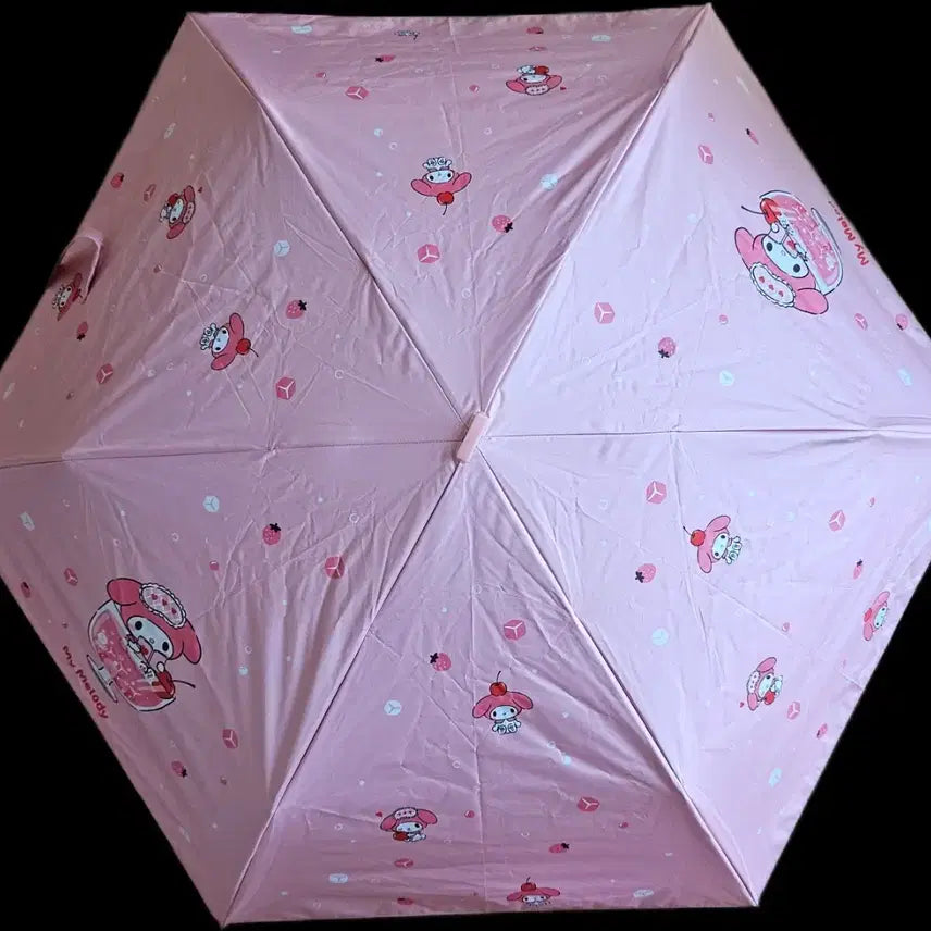 [BUNJANG] My Melody &amp; Kuromi 3-Tier Folding Umbrella Bundle Set / 마이멜로디 쿠로미 3단 우양산 일괄