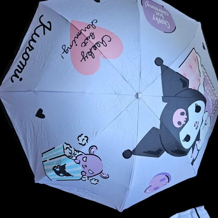 [BUNJANG] My Melody &amp; Kuromi 3-Tier Folding Umbrella Bundle Set / 마이멜로디 쿠로미 3단 우양산 일괄
