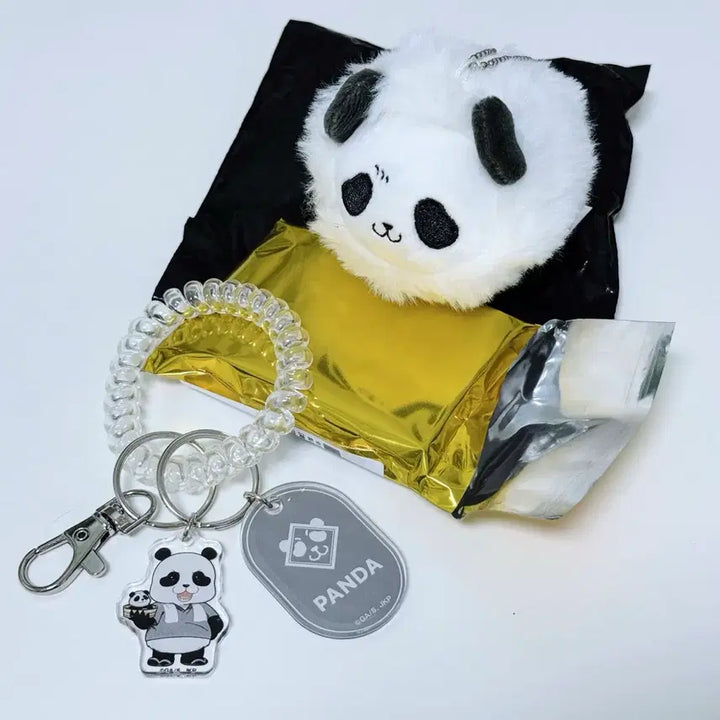 [BUNJANG] Jujutsu Kaisen Panda Goods Bundle Set (Can Badges, Big Cross, Acrylic, Harunanko Plush, etc.) / 주술회전 판다 굿즈 일괄 (캔뱃지 빅크로스 아크릴 하루냥코 지류 등)