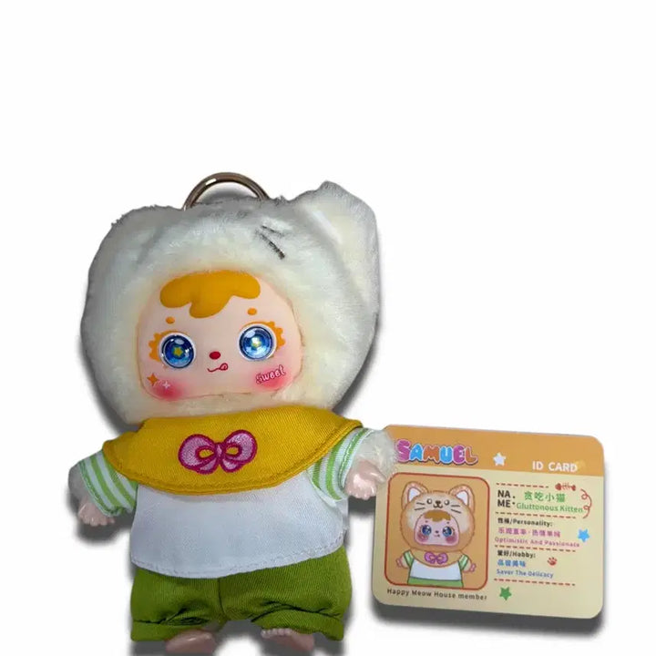 [BUNJANG] Samuel Happy Cat House Cat Doll Keychain (Yellow/Two Eyes) / 사무엘 행복한 고양이집 (노랑/투눈) 인형 키링