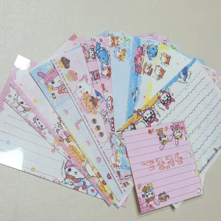 [BUNJANG] Heisei Series Coated Memo Pad Set / 고전지류 헤이세이 메모지 코팅 햄짱 우사기 메모지 다이어리셋업
