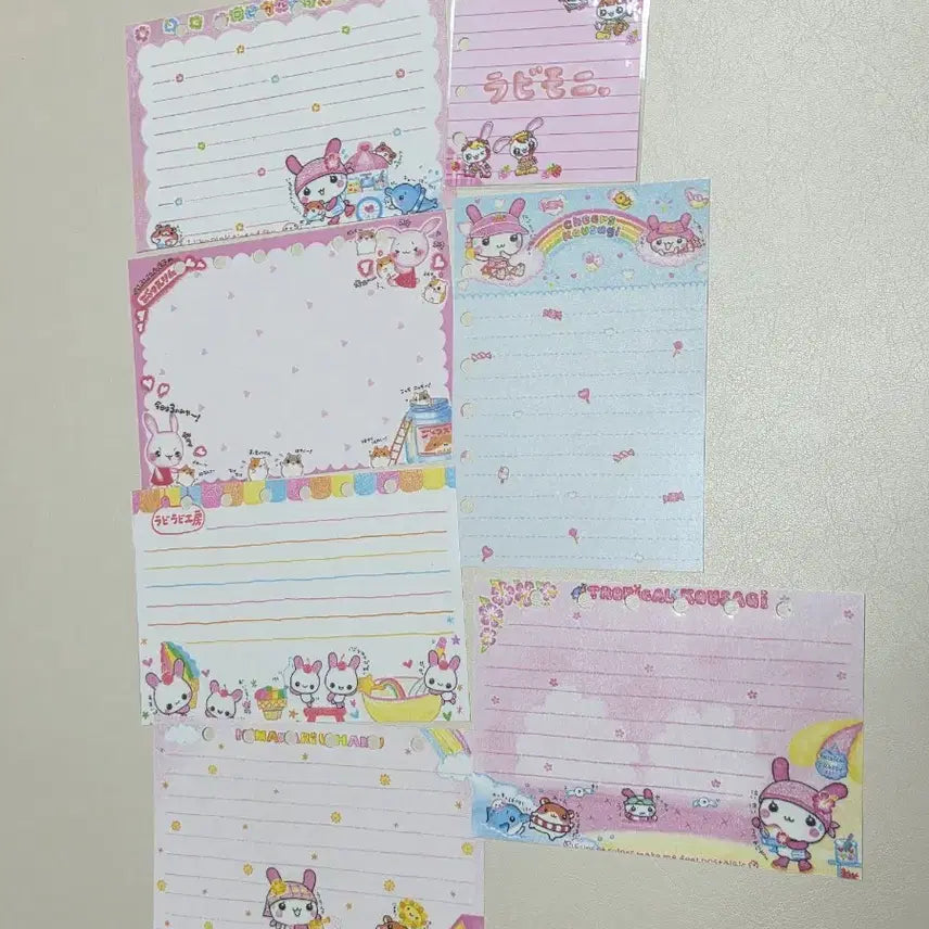 [BUNJANG] Heisei Series Coated Memo Pad Set / 고전지류 헤이세이 메모지 코팅 햄짱 우사기 메모지 다이어리셋업