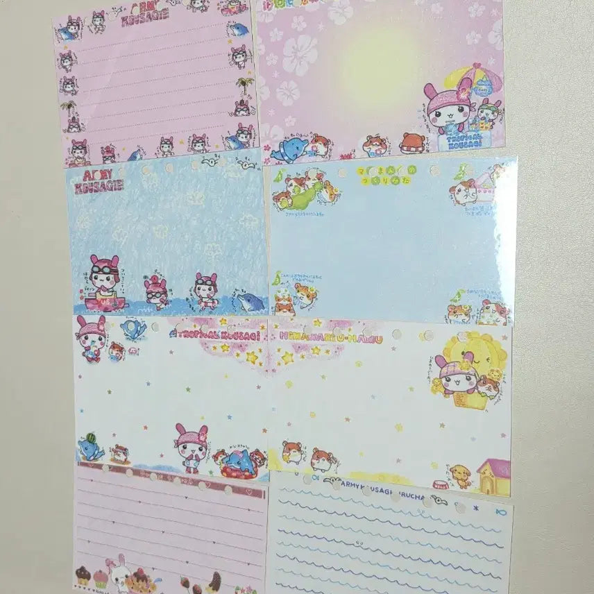 [BUNJANG] Heisei Series Coated Memo Pad Set / 고전지류 헤이세이 메모지 코팅 햄짱 우사기 메모지 다이어리셋업