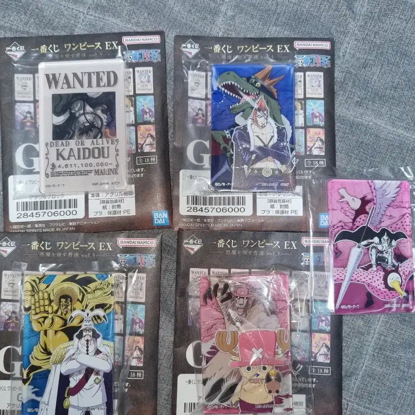 [BUNJANG] One Piece Ichiban Kuji G Prize Acrylic Stands Set / 원피스 악품자 제일복권 G상 아크릴 5개 급처