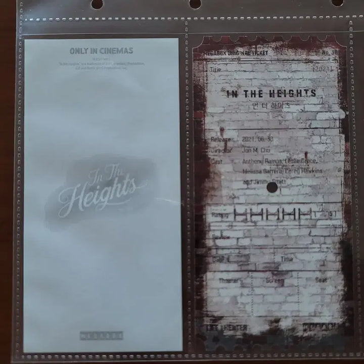 [BUNJANG] In The Heights Original Ticket (Sticker Included) / 인더이츠 오리지널 티켓 (스티커 포함)
