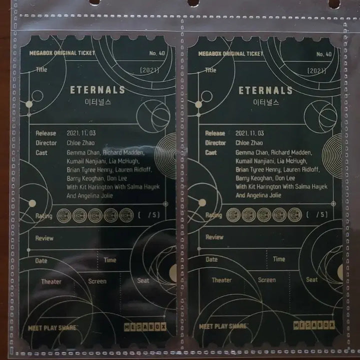 [BUNJANG] Eternals Original Ticket / 이터널스 오리지널 티켓
