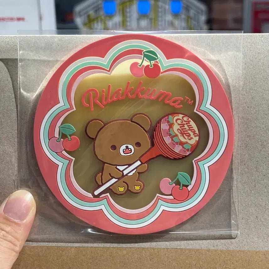 [BUNJANG] Rilakkuma &amp; Chupachups Collaboration Chairoikoguma Coaster / 리락쿠마 차이로이코구마 코스터 가챠