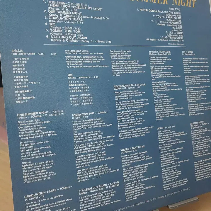 [BUNJANG] Chelsia Chan My Love, Jin Chu Ha Summer Night LP / 첼시아 찬 - 나의 사랑, 진추하 chelsia chan 여름밤 LP