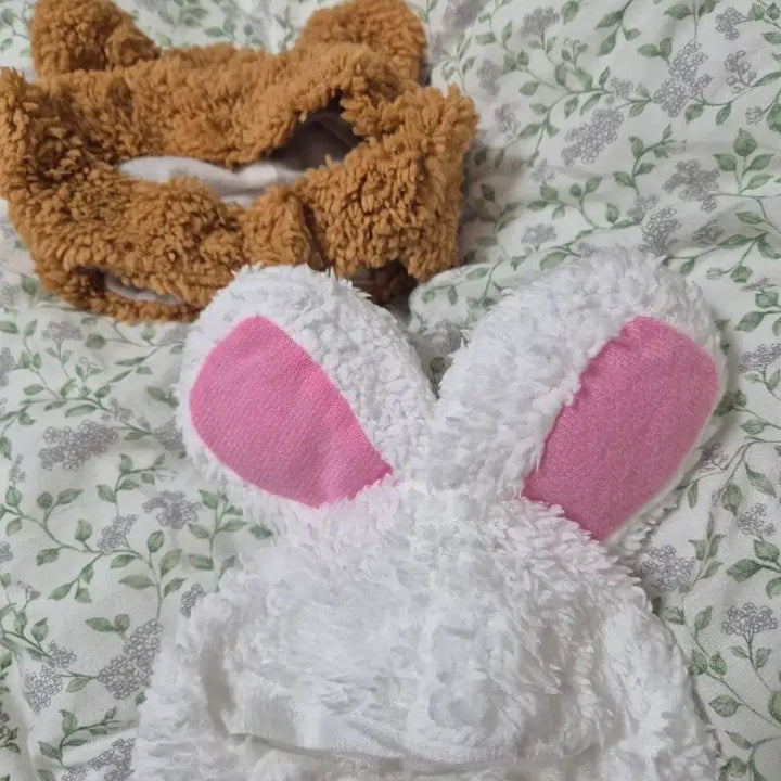 [BUNJANG] 20cm Doll Clothes Set - Bear &amp; Rabbit Hat / 20cm 솜인형 옷 곰, 토끼 모자