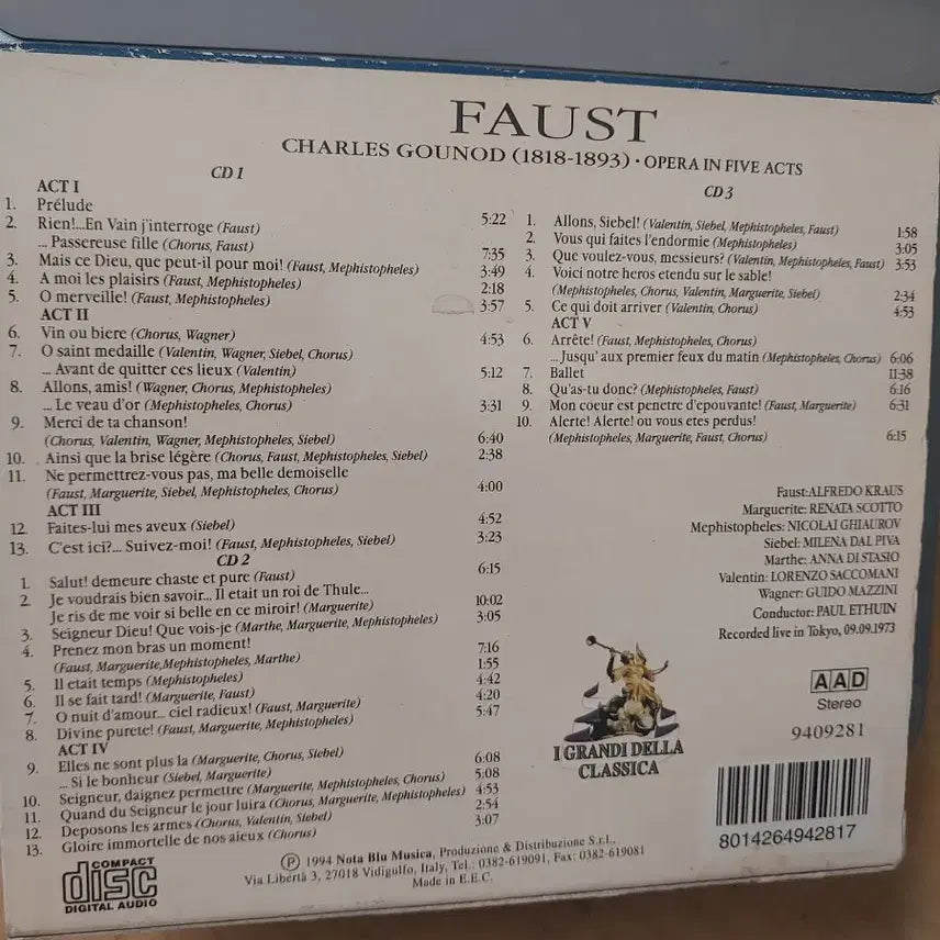 [BUNJANG] Grand Gala Classica Opera Faust 3CD / 그랑달라 클래시카 오페라 파우스트 3CD