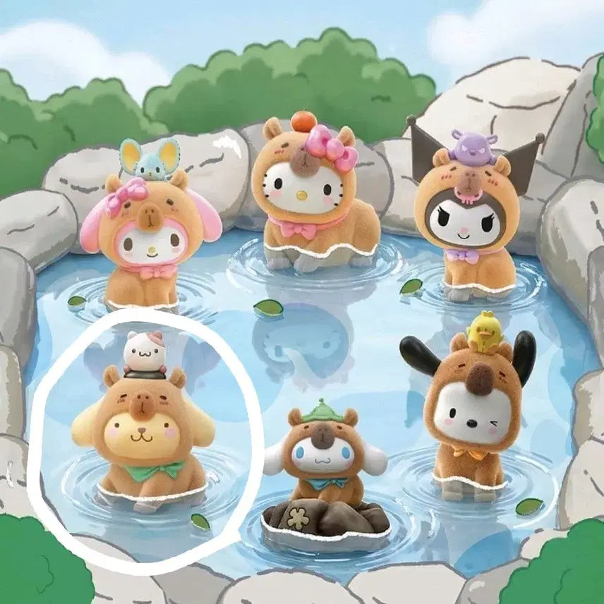 [BUNJANG] Sanrio Pompompurin Capybara Figure (Sealed) / [미개봉] 산리오 랜덤 피규어 > 폼폼푸린 카피바라 피규어