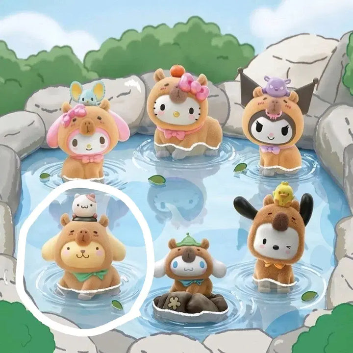 [BUNJANG] Sanrio Pompompurin Capybara Figure (Sealed) / [미개봉] 산리오 랜덤 피규어 > 폼폼푸린 카피바라 피규어