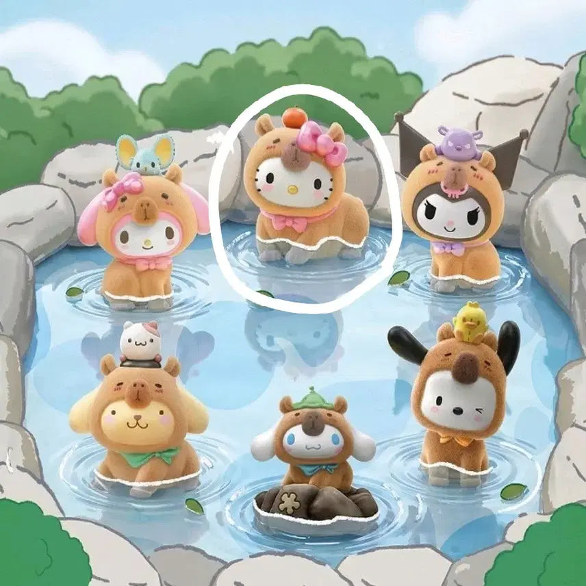 [BUNJANG] Sanrio Hello Kitty Capybara Figure (Sealed) / [미개봉] 산리오 랜덤 피규어 > 헬로키티 카피바라 피규어