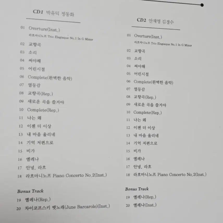 [BUNJANG] Musical Rachmaninoff 16 OST / 뮤지컬 라흐마니노프 16 OST 연뮤