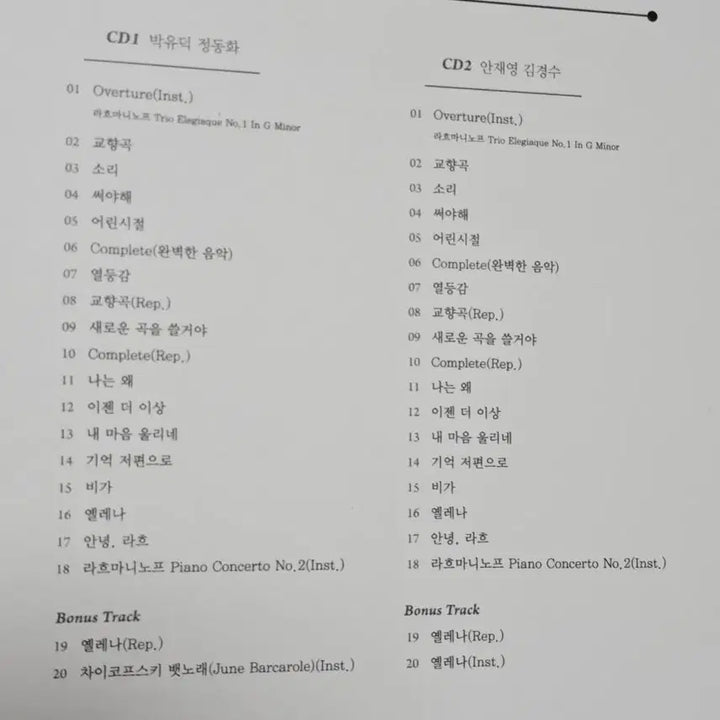 [BUNJANG] Musical Rachmaninoff 16 OST / 뮤지컬 라흐마니노프 16 OST 연뮤