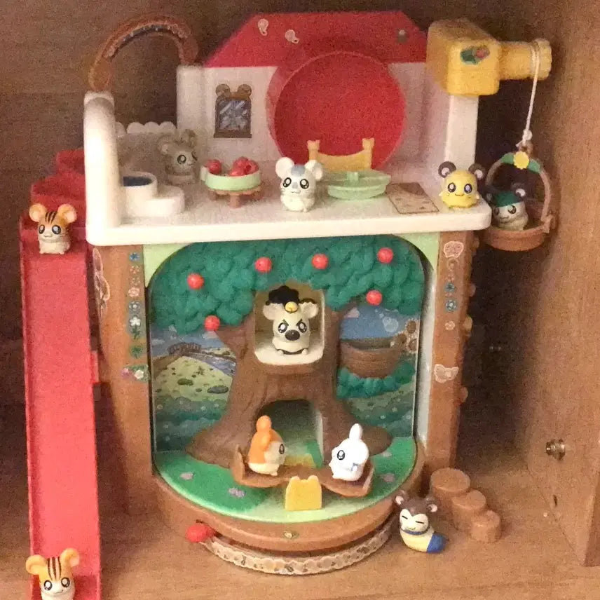 [BUNJANG] Rare 2011 Hamtaro Change House Doll Figure Set / 초레어! 일본 고전 2011 햄토리 체인지 하우스 집 인형 피규어 세트