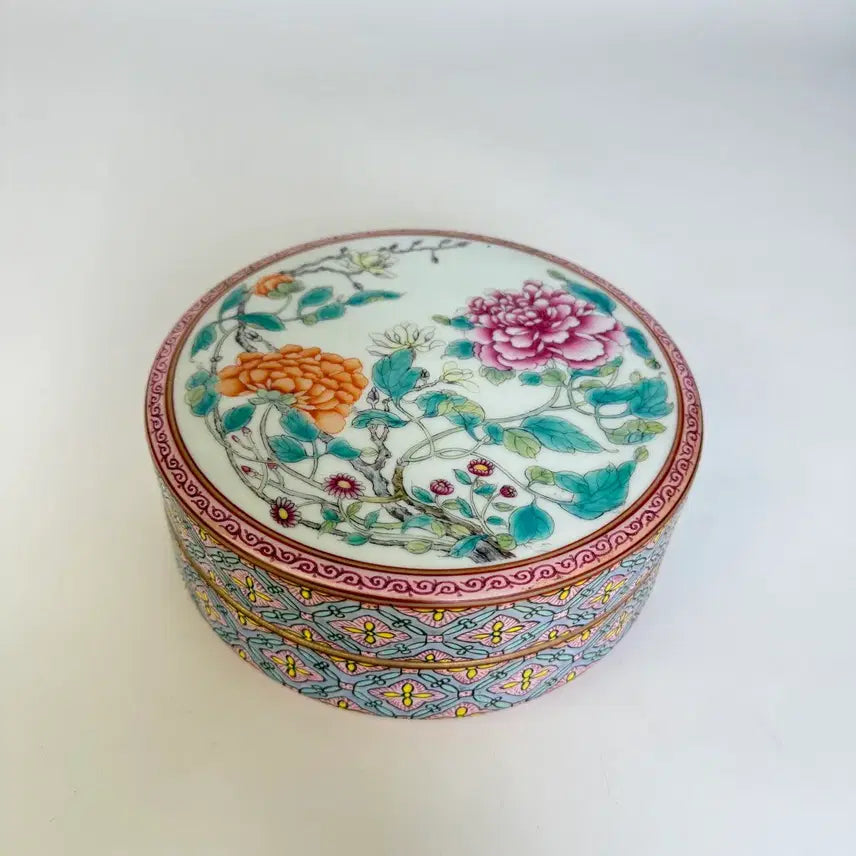 [BUNJANG] Enamel Cloisonné Ware "Flower and Bird" Motif Box / 분채법랑 화조문 합