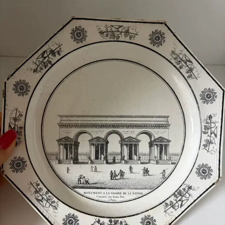 [BUNJANG] French Vintage LC Paris Octagonal Palace Scenery Dinner Plate Decorative Plate / 프랑스 빈티지 LC Paris 팔각 궁전 풍경 디너 플레이트 장식접시
