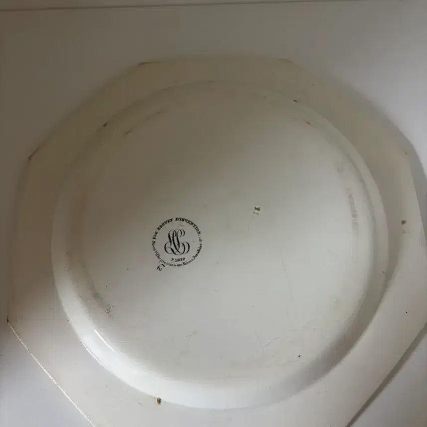 [BUNJANG] French Vintage LC Paris Octagonal Palace Scenery Dinner Plate Decorative Plate / 프랑스 빈티지 LC Paris 팔각 궁전 풍경 디너 플레이트 장식접시
