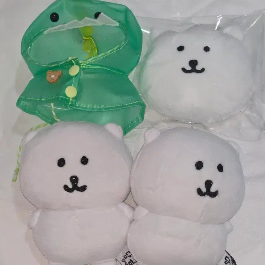 [BUNJANG] Nongdam Gom Set: 2 Plush Dolls, Dinosaur Raincoat, Mirror / 농담곰세트 농담곰인형2개 농담곰거울 공룡 우비