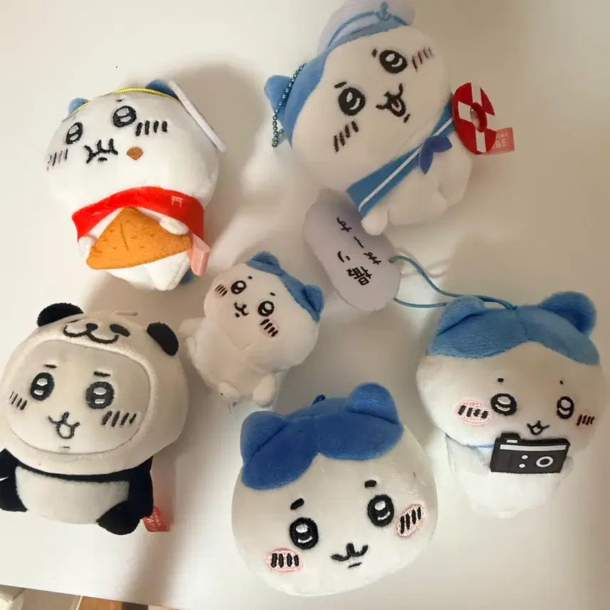 [BUNJANG] Chiikawa Hachware Mascot Plush Keyring Bundle Set / 일괄 세트) 하치와레 치이카와 마스코트 인형 키링 먼작귀