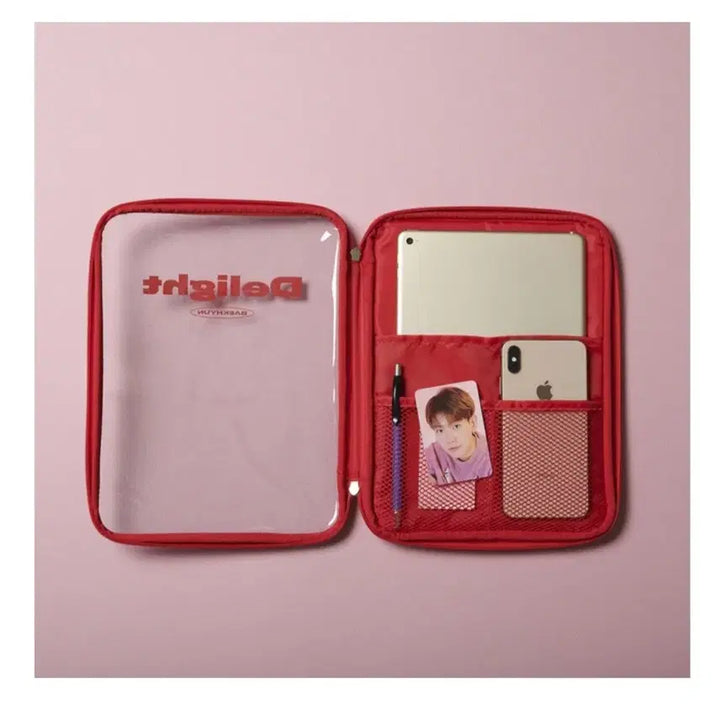 [BUNJANG] BAEKHYUN Solo MD iPad Tablet Pouch / (미사용) EXO 백현 솔로MD 아이패드 타블릿 파우치 + 포토카드