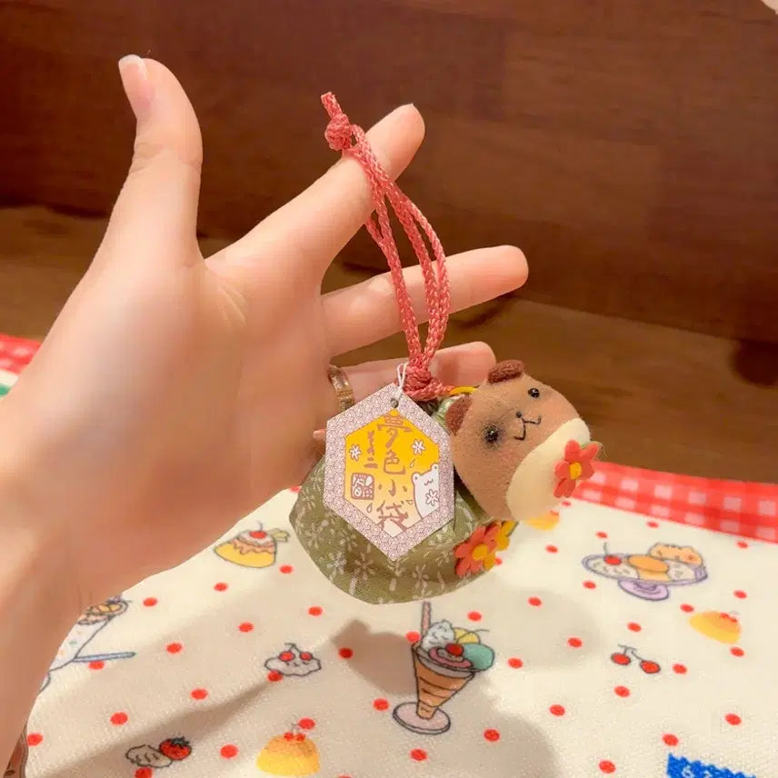 [BUNJANG] Vintage Sinada Raccoon Doll Pouch Keyring / 고전 시나다 너구리 인형 파우치 키링