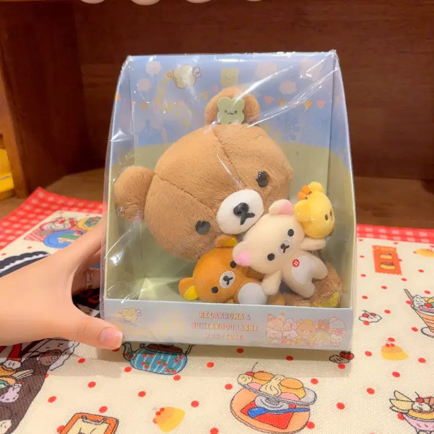 [BUNJANG] San-X Rilakkuma, Korilakkuma, Kiiroitori, Kogumachan Plush Set / 고전 산엑스 코구마 리락쿠마 코리락쿠마 키이로이토리 인형