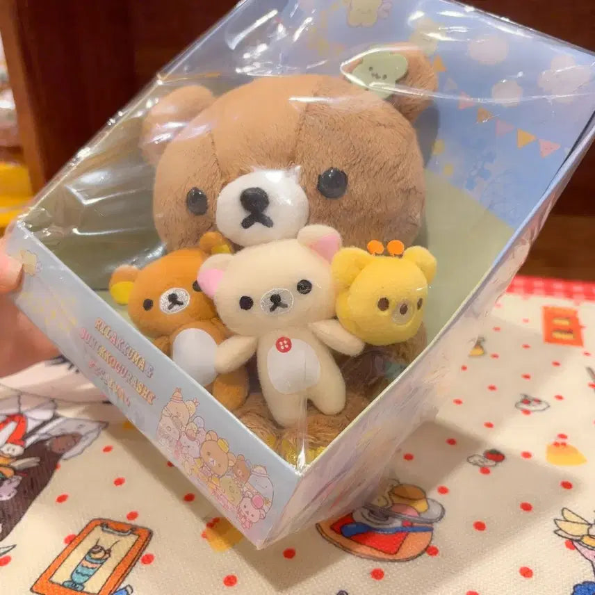 [BUNJANG] San-X Rilakkuma, Korilakkuma, Kiiroitori, Kogumachan Plush Set / 고전 산엑스 코구마 리락쿠마 코리락쿠마 키이로이토리 인형