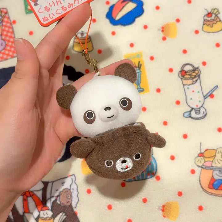 [BUNJANG] San-X Choco Panda Reversible Doll Keychain / 고전 산엑스 초코판다 뒤집어지는 인형 키링