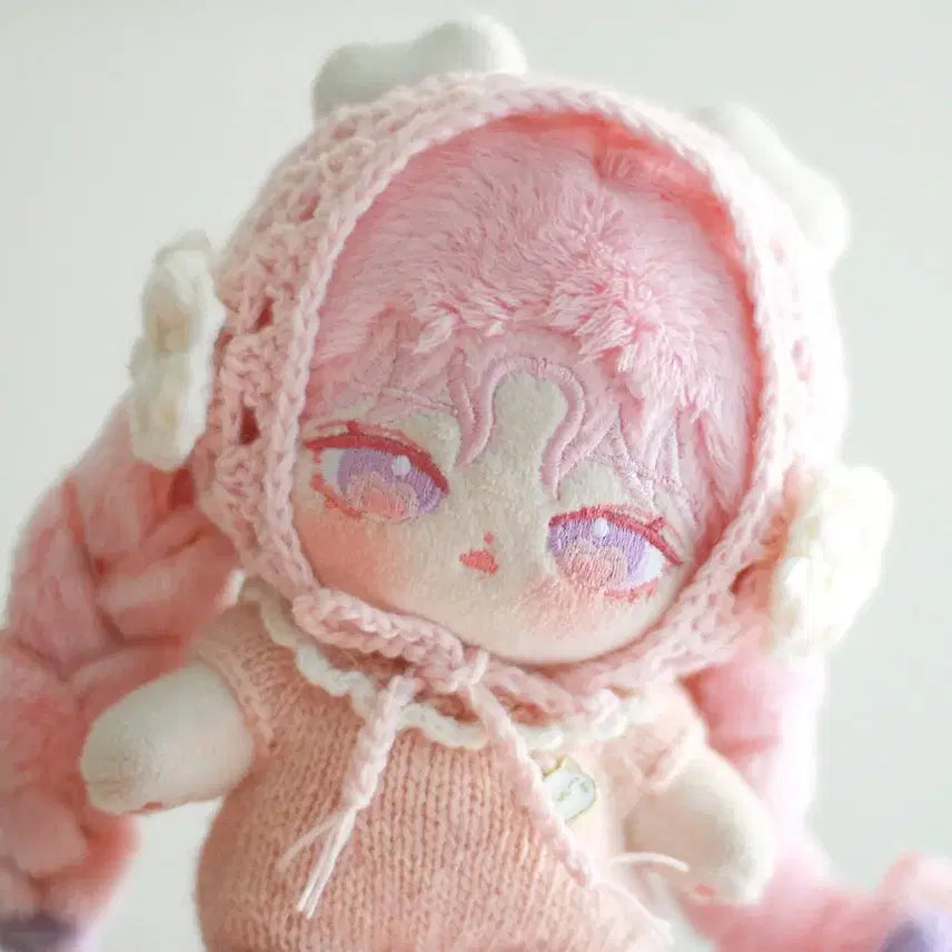 [BUNJANG] Mint Workshop Handmade Knitted Flower Bandana Pink 10cm Doll Accessory / 미개봉) 민트공방 뜨개 반다나 꽃송이 반다나 핑크 10cm 솜인형 인형옷