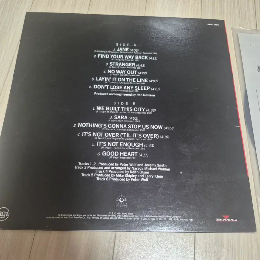 [BUNJANG] Starship Greatest Hits (Ten Years And Change 1979-1991) LP Vinyl Album / LP STARSHIP
