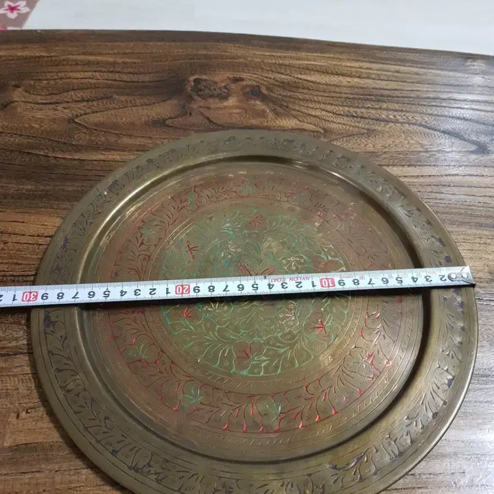 [BUNJANG] European Floral Engraved Copper Tray / 유럽꽃문동판쟁반