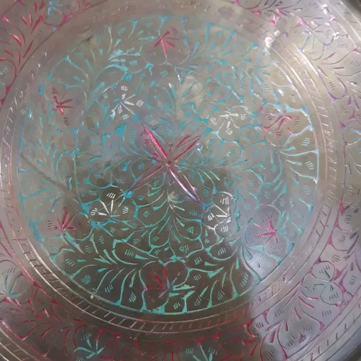 [BUNJANG] European Floral Engraved Copper Tray / 유럽꽃문동판쟁반