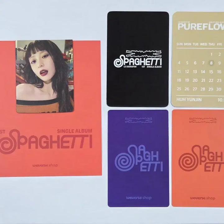 [BUNJANG] LE SSERAFIM Huh Yunjin Spaghetthi Weverse JAPAN Puretraw Yes24 Photocard Bundle Set / 르세라핌 허윤진 스파게티 위버스 JAPAN 퓨어플로우 Yes24 포카
