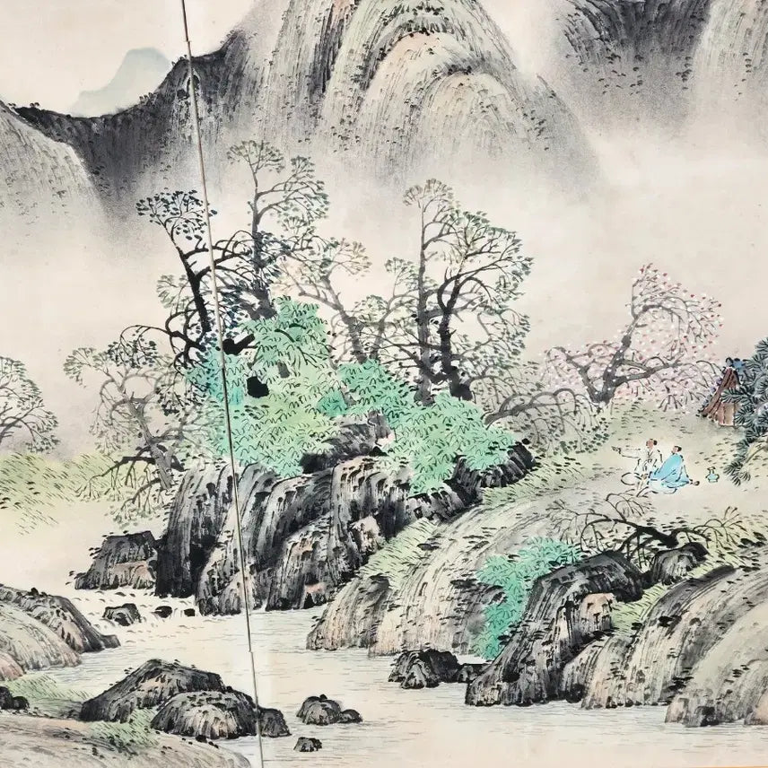[BUNJANG] Dochon Shin Young-bok Landscape Folding Screen / 유명작가 도촌 신영복 대련 산수화 병풍
