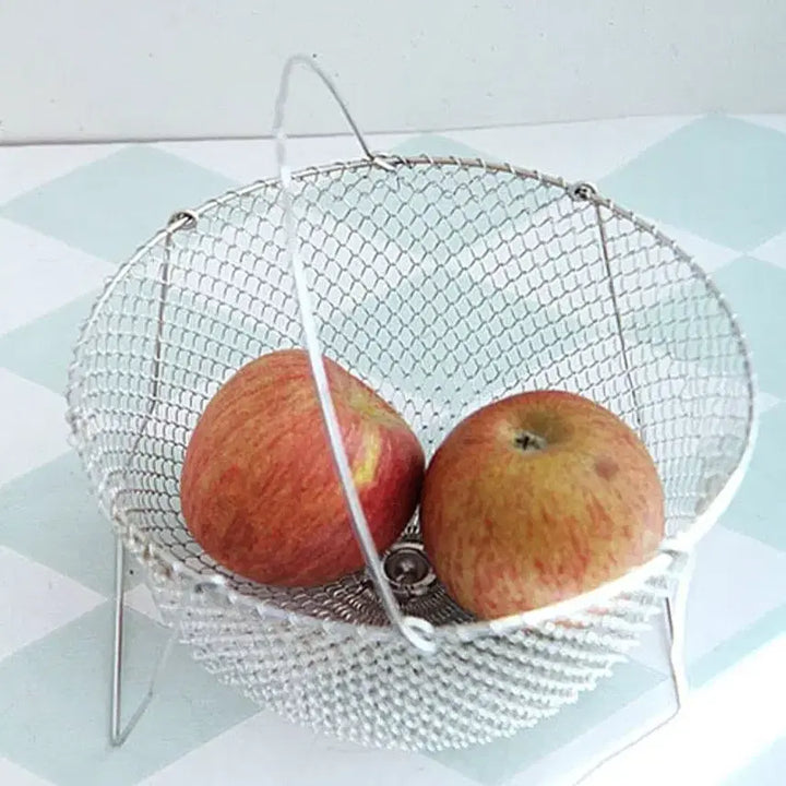 [BUNJANG] Vintage French Foldable Wire Egg Basket with Handle / 빈티지 프렌치 접을수 있고 핸들과 다리가 있는 와이어 에그 바스켓