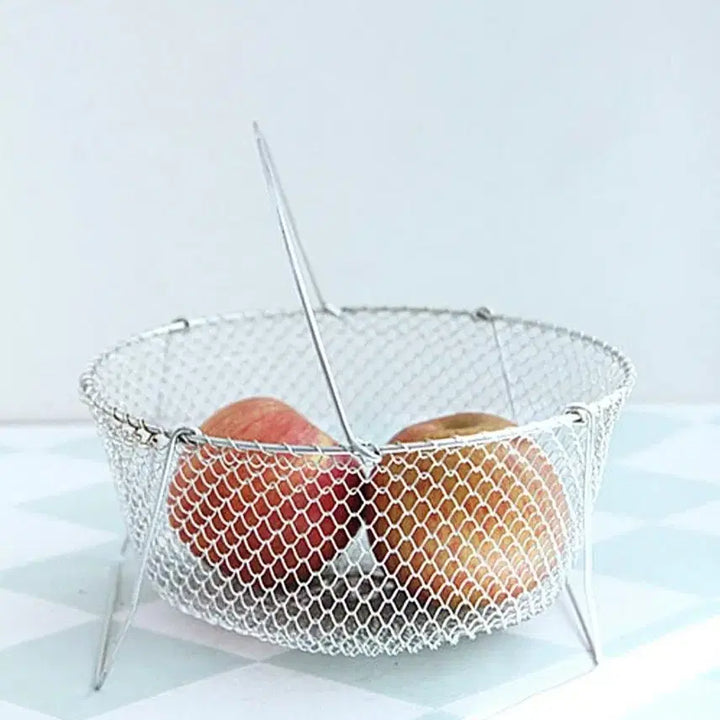 [BUNJANG] Vintage French Foldable Wire Egg Basket with Handle / 빈티지 프렌치 접을수 있고 핸들과 다리가 있는 와이어 에그 바스켓